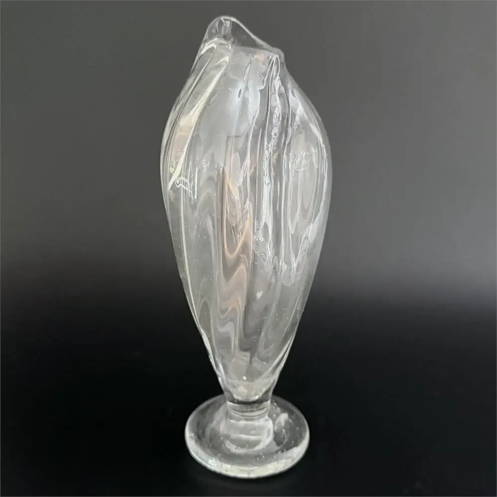 Loren Mauds Handblown Glass Vase Signed Swirl Art Glass 7.5 Inch Free Shipping